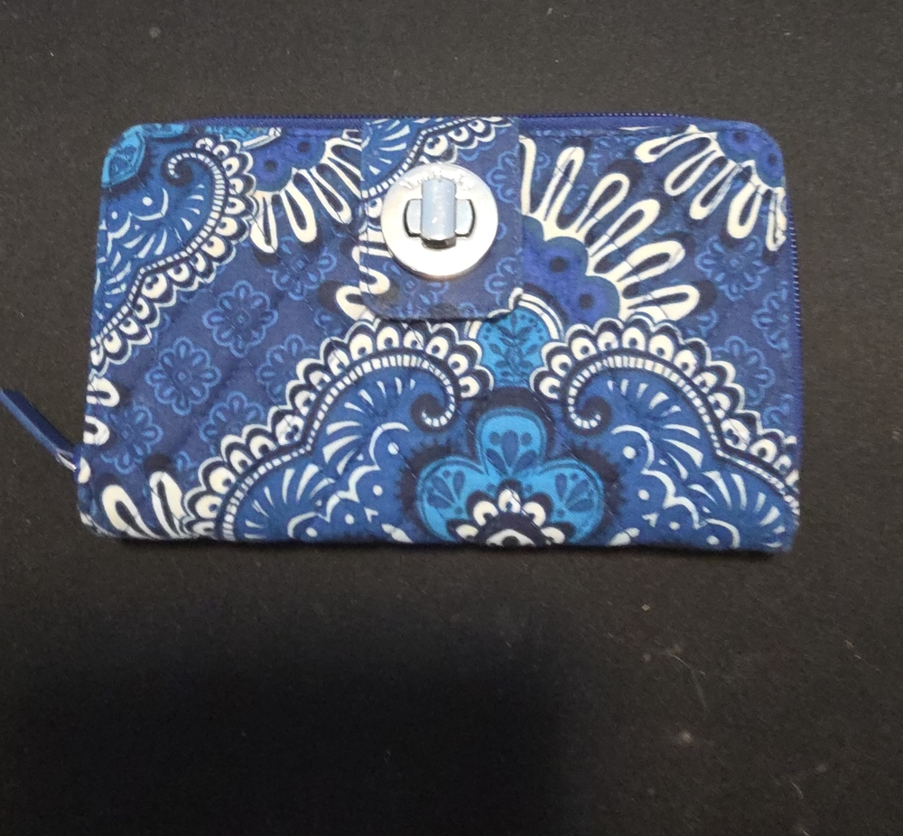 Vera Bradley Blue Paisley Zip-Around Phone Wallet